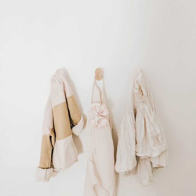 Kids clothes hanging to mimic Just Between Friends Sale